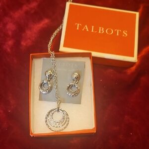 Talbots Silver Necklace and Earring Set